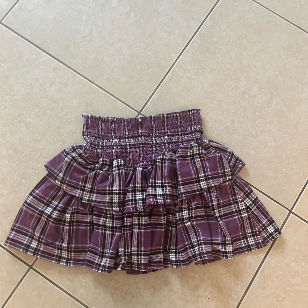 Purple plaid skirt!